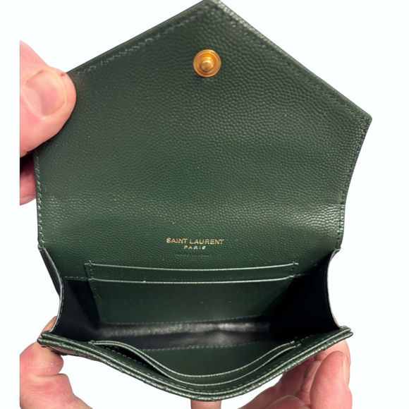 YSL Saint Laurent Grain De Poudre Matelasse Small Monogram Envelope Wallet NEW - Picture 12 of 13